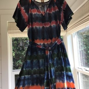Striped summer dress..tie dye look..